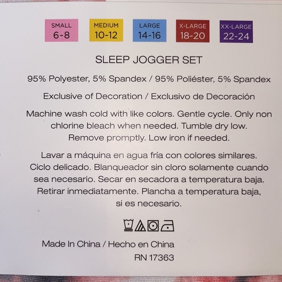 🆕NWT DKNY blue white sleep jogger pajama set with eye mask, Size XXL - Picture 4 of 5